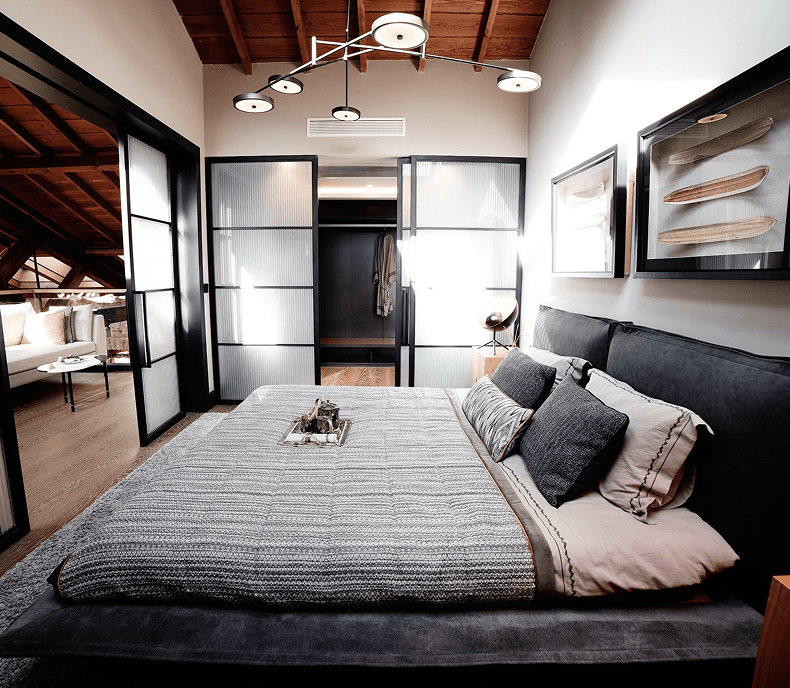 Modern student apartment bedroom